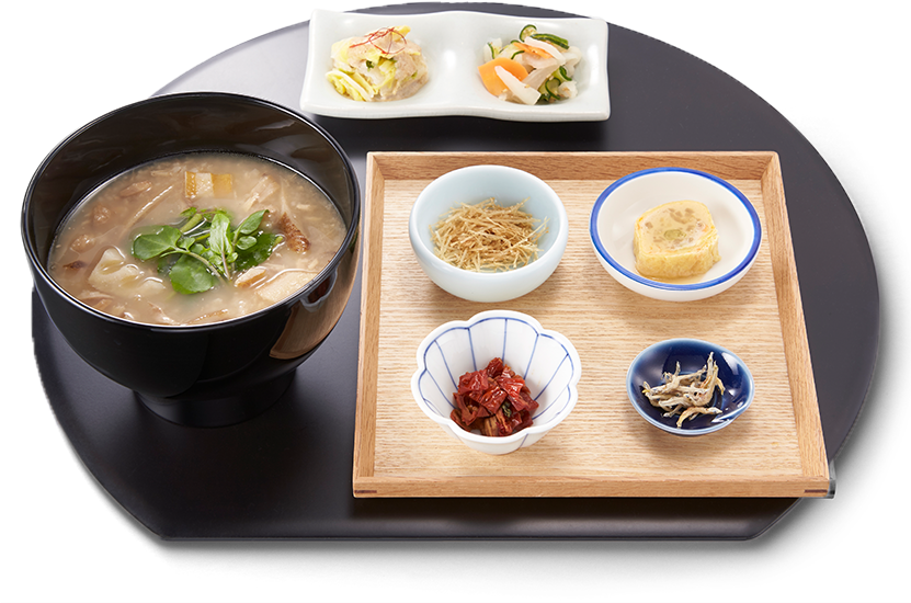 Mackerel And Root Vegetables Houji Tea Congee - Asian Soups (830x590), Png Download