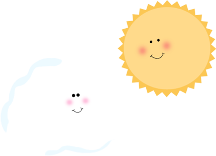Sun And Cloud Clip Art Image - Air Condition Service Symbol (430x310), Png Download