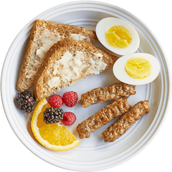 Bacon & Egg Salad Breakfast Sandwich - Full Breakfast (354x354), Png Download