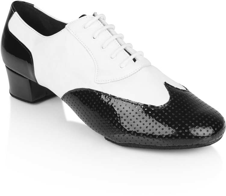 Picture Of 318 Adolfo Black Patent & White Leather - Shoe (800x800), Png Download