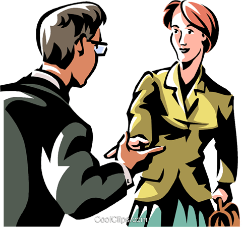 Two People Greeting Royalty Free Vector Clip Art Illustration - Cartoon (480x450), Png Download