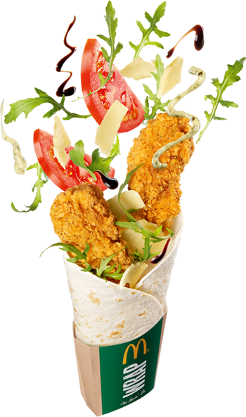 Grilled Chicken Salad Wrap - Chicken Salad Wrap Mcdonalds (350x592), Png Download