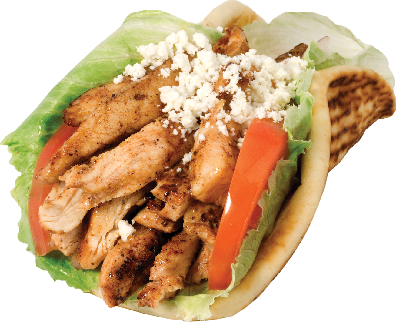 Chicken-wrap - Greek Chicken El Cajon Chicken Pita (1307x1062), Png Download