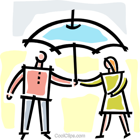 Two People Standing Under An Umbrella Royalty Free - Illustration (480x480), Png Download