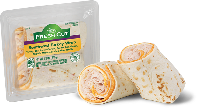Southwest Turkey Wrap - Fresh Cut Wraps (672x370), Png Download