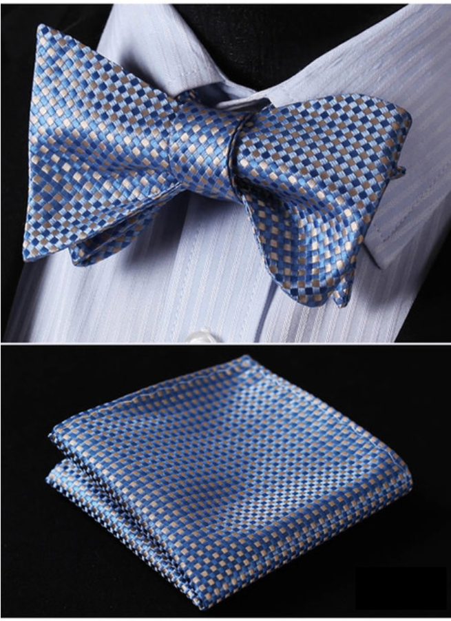 2d73498a Aa10 42c6 Bae8 F87b3d607a919 - Check Men Woven Silk Wedding Self Bow Tie Handkerchief (900x900), Png Download