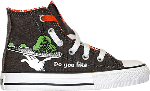 Ct All Star Kids Hi Top Dr - Rare! Dr. Suess Converse Size 1 Green Eggs & Ham! (490x298), Png Download