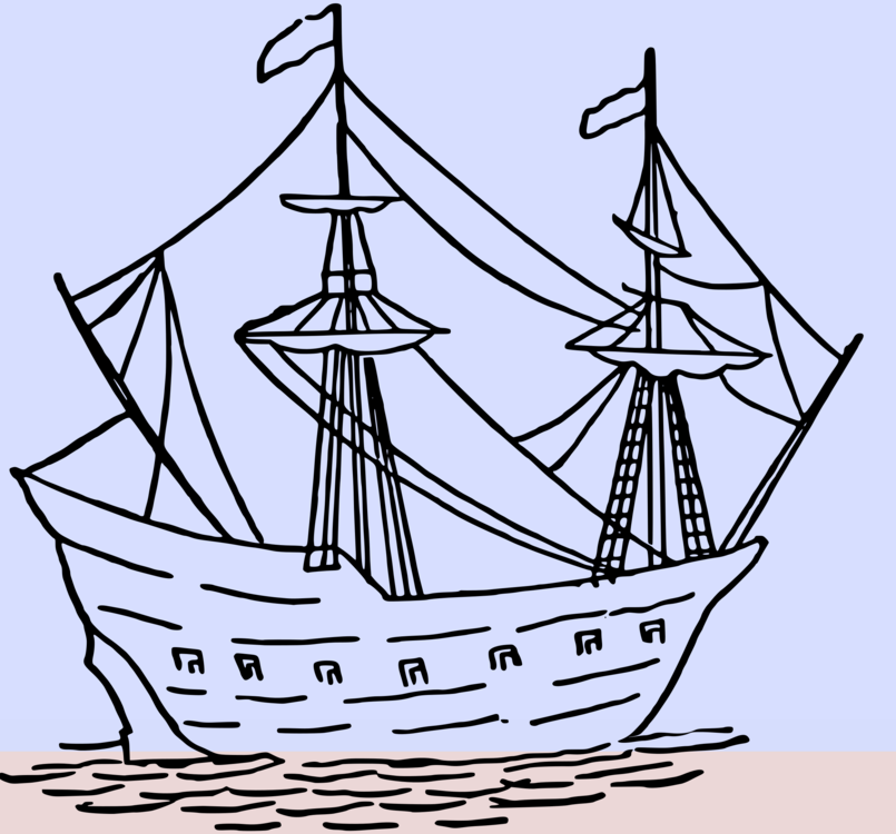 Caravel Sailing Ship Animated Film Viking Ships - Drawings Of A Caravel (805x750), Png Download