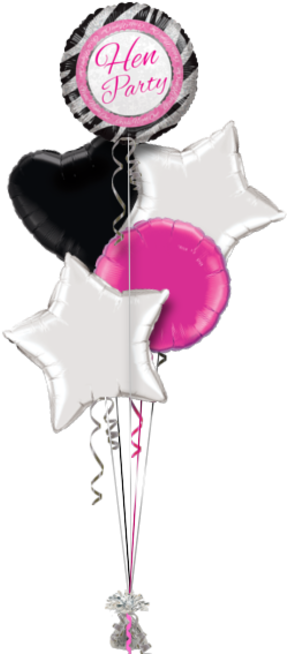 Hen Party Zebra Stripes Hen Party Balloon - 18 Inch Hen Party Foil Balloon (286x686), Png Download