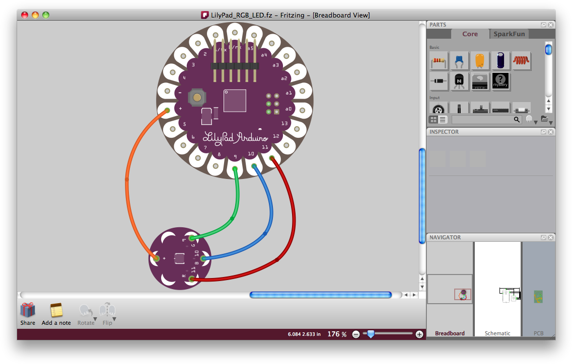 Download Lilypad Rgb Led Fritzing Breadboard - Arduino Lilypad Rgb Led ...