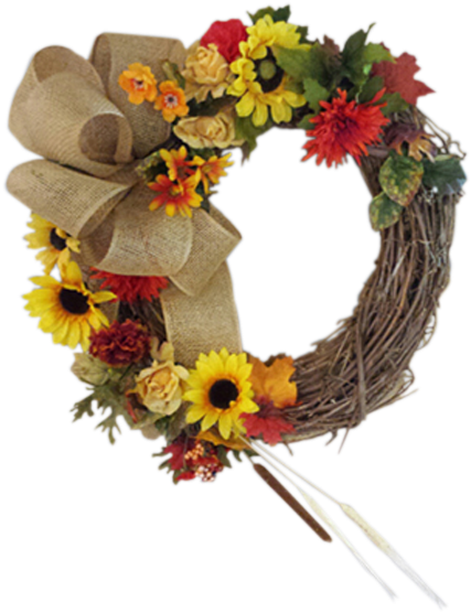 Fall Door Wreath - Bouquet (600x600), Png Download