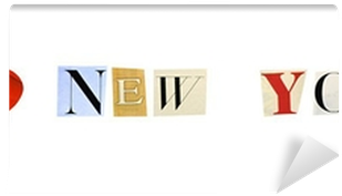 I Love New York Formed With Magazine Letters Wall Mural - Portable Network Graphics (400x400), Png Download