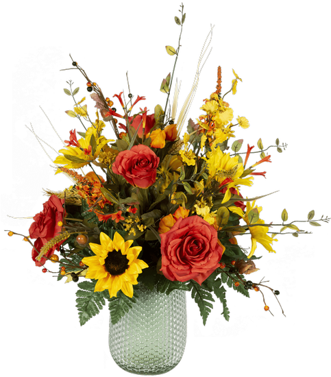 Silk Festive Fall Vase • $55 - Royer's Flowers & Gifts (500x611), Png Download