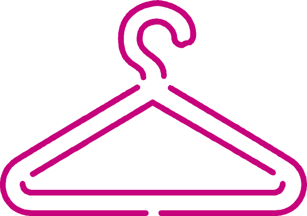 Pink Dress Hanger Clip Art At Clker (600x421), Png Download