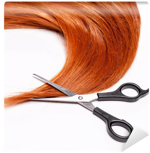 Shiny Red Hair And Hair Cutting Shears Wall Mural • - Red Hair (400x400), Png Download