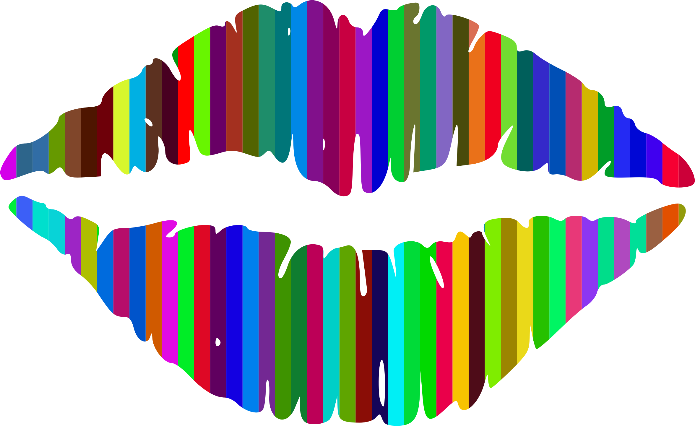 This Free Icons Png Design Of Technicolor Lips (2352x1442), Png Download