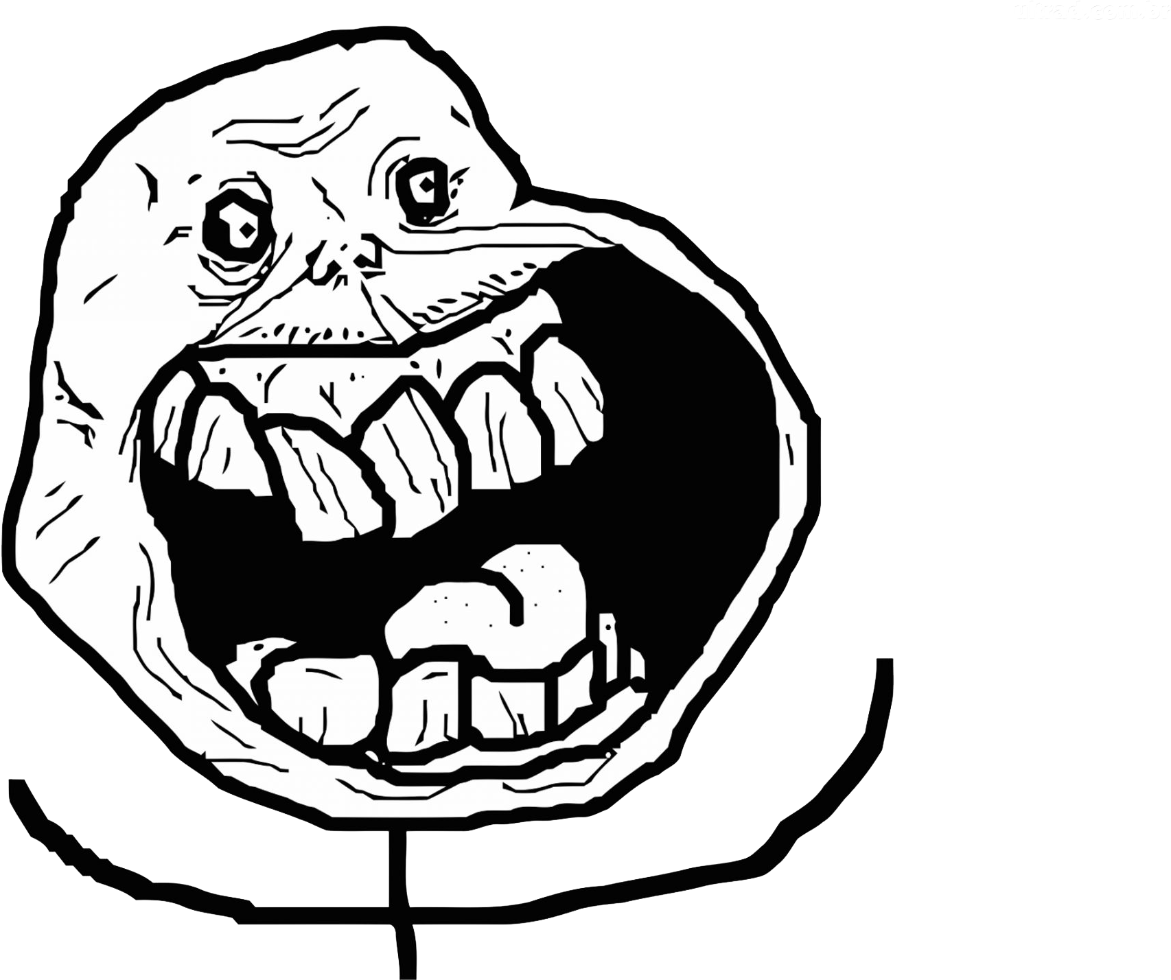 Download HD Publicidad - Meme Faces Forever Alone Transparent PNG Image -  NicePNG.com, image size:1706x1428