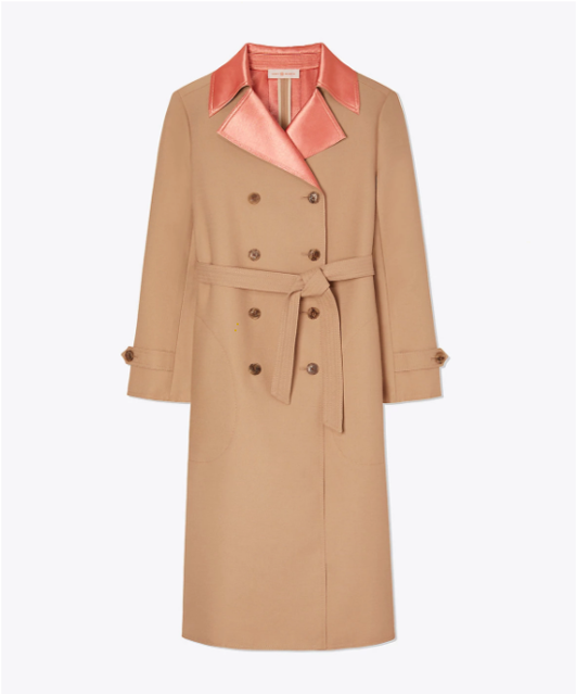 Lightweight And Water-repellent, The Trench Coat Is - Tory Burch Nina Coat (580x700), Png Download