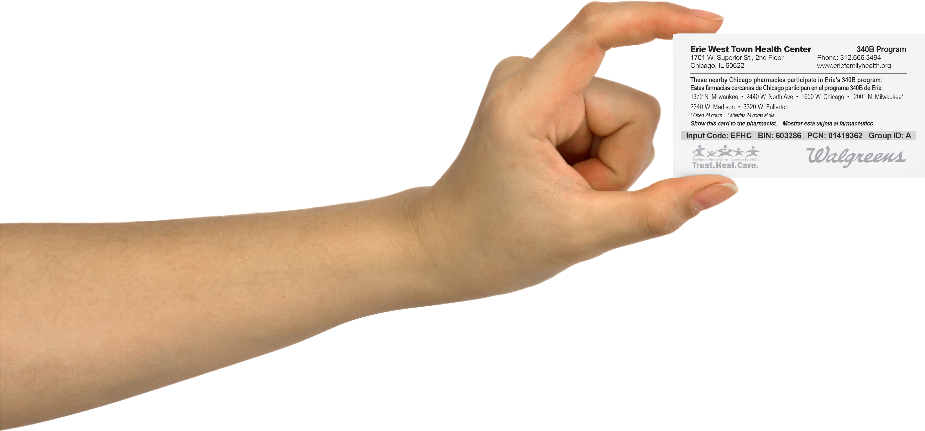 As An Erie Patient, You May Be Able To Save Money By - Id With Hand (3375x1639), Png Download