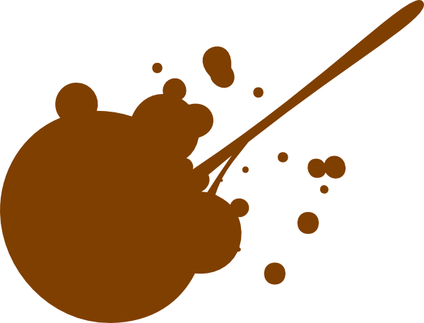 Brown Splatter Clip Art At Clker - Brown Paint Splash (600x457), Png Download