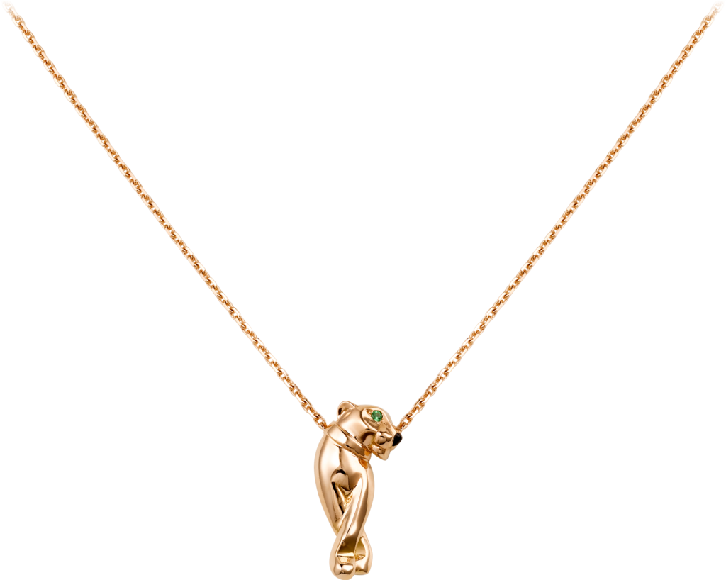 Panthère De Cartier Necklacepink Gold, Black Lacquer, - Panthere De Cartier Pink Gold Necklace (1024x818), Png Download