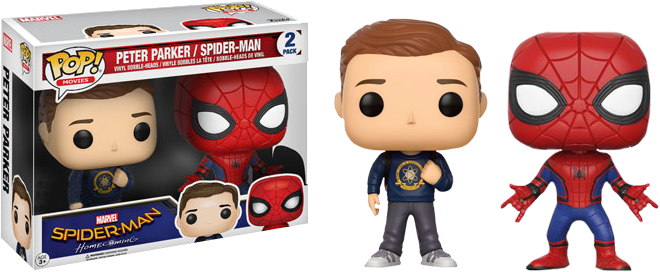 Peter Parker And Spider Man Us Exclusive Pop Vinyl - Funko Pop Peter Parker (660x272), Png Download