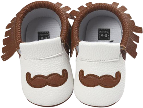 Little Brown Mustache Pre-walkers - Shoe (500x500), Png Download