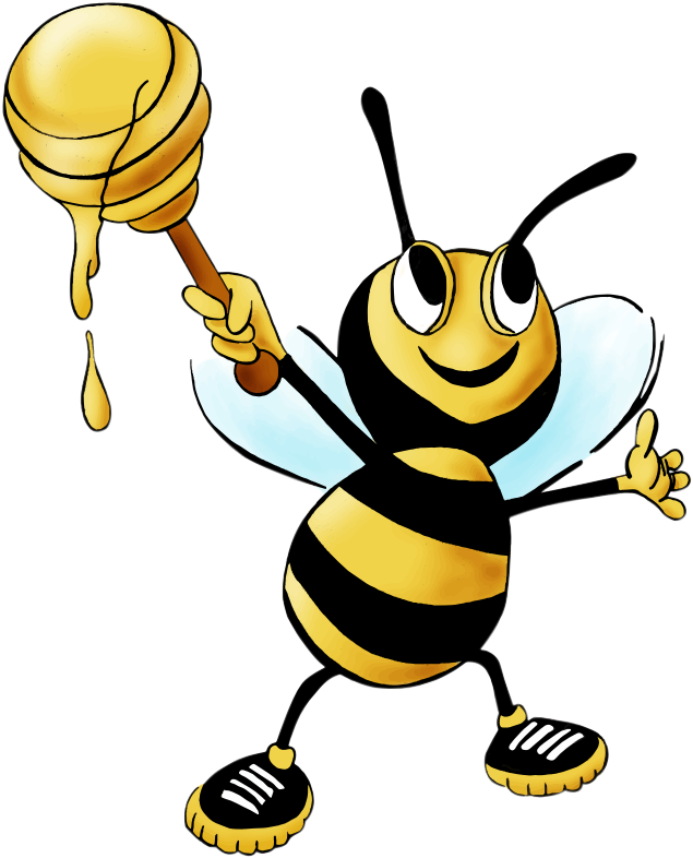 Free Cartoon Honey Bee Clip Art - Cute Honey Bee Clip Art (635x786), Png Download