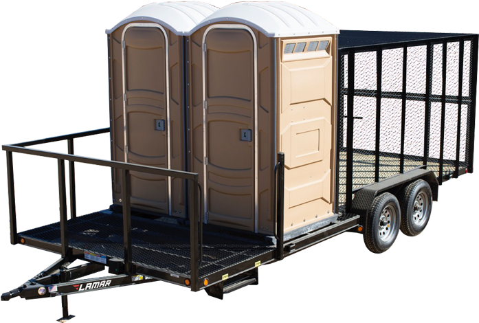 2018 Lamar Trailers Porta Potty Trailer - Porta John On Trailer (700x480), Png Download