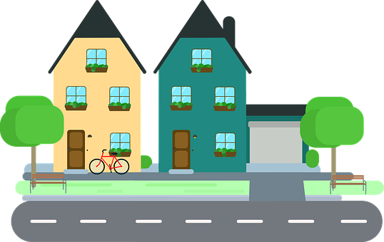 House Cottage Residence Family House Apart - Neighborhood Clipart Transparent (538x340), Png Download