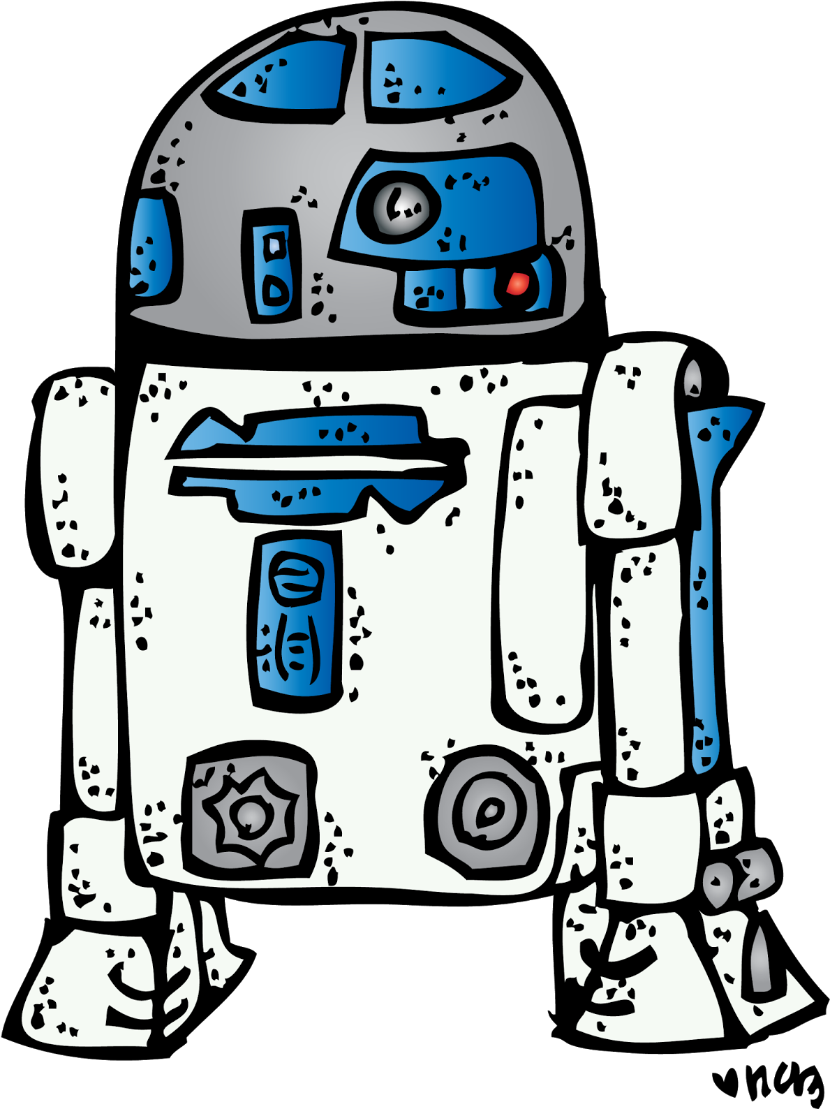 R2d2 Dress Up Melonheadz 13 Colored - Star Wars Clipart Melonheadz (1195x1600), Png Download