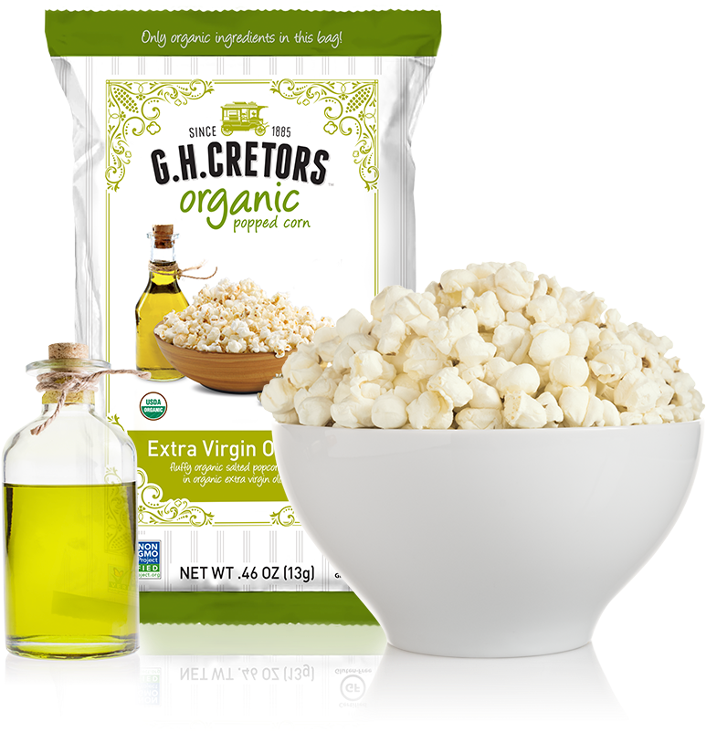 Evoo - G.h. Cretors Organic Popped Corn Extra Virgin Olive (900x900), Png Download