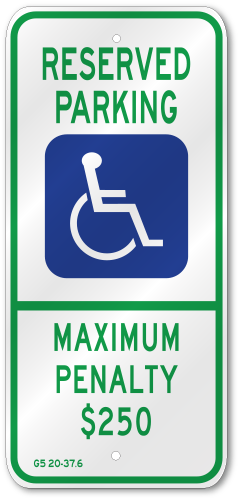 North Carolina State Handicap No Arrow Sign - Disabled Parking Sign (500x500), Png Download