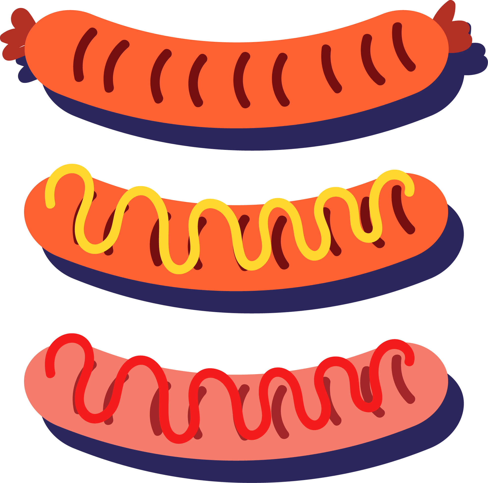 Hot Dog Barbecue Grill Sausage - Sausage Vector Png (1970x1953), Png Download
