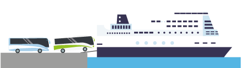 Freightlink Coaches - Ferry (500x250), Png Download
