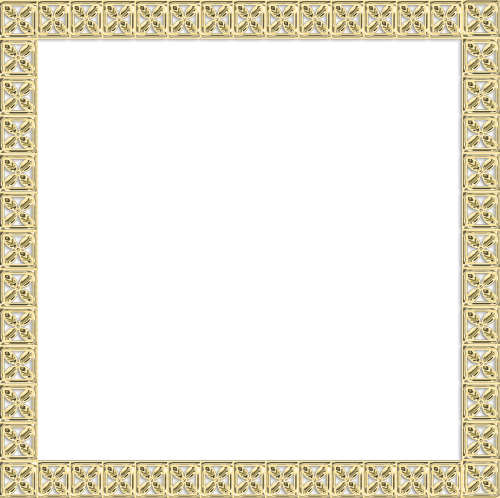 Тонкие Рамки Для Текста И Фотошопа - Art Deco Gold Border (500x498), Png Download