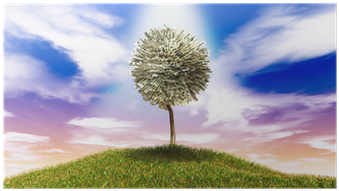 Stylised Money Tree American Dollar Notes On Grassy - Banknote (400x400), Png Download