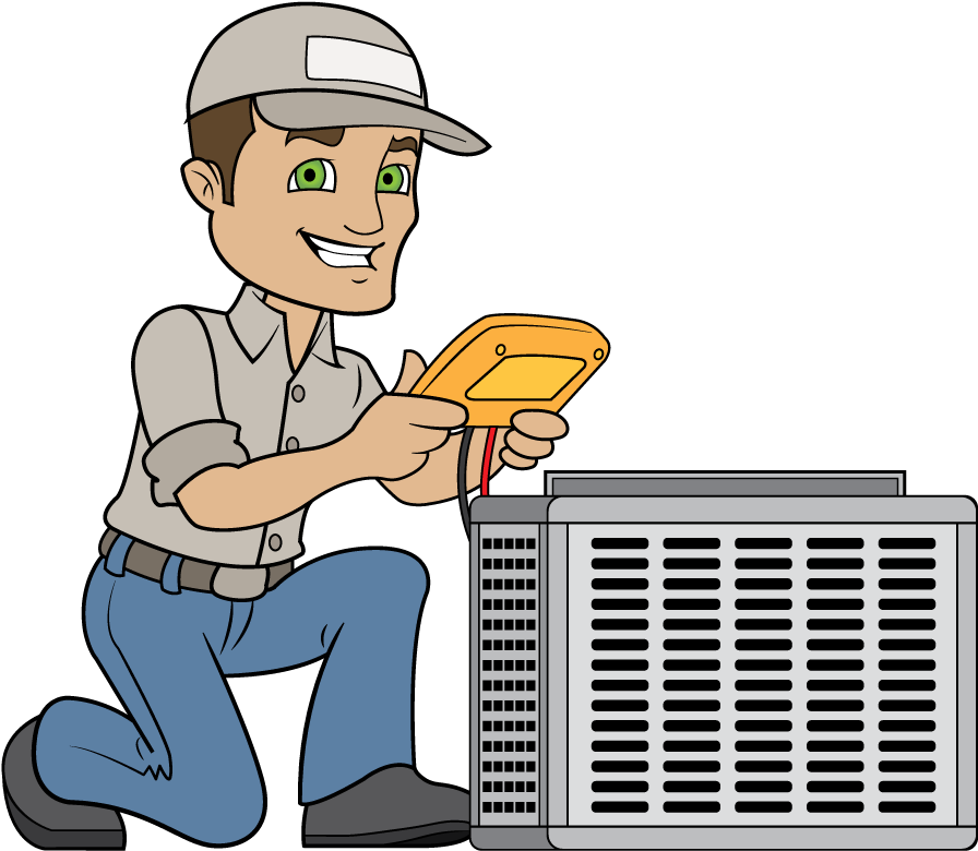 Technician - Air Conditioning Hvac Technician Cartoon (1000x839), Png Download