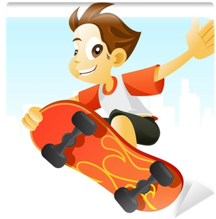 Cool Kid Jumping With His Skateboard Wall Mural • Pixers® - Cool Kid (400x400), Png Download