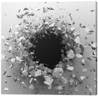Cracked Concrete Wall With Bullet Hole - Imagenes 3d Del Agujero (400x400), Png Download