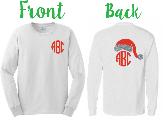 White Glitter Santa Hat T-shirt - Mens Long-sleeve T-shirt : The Ol' Bass Hole, Size: (676x511), Png Download