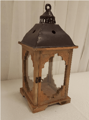 Bungalow Lantern-medium Decorative Corner Wooden Lantern - Candle (400x400), Png Download