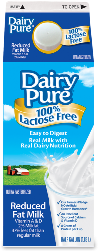 Dairypure Lactose Free 2% Reduced Fat Milk - Dairypure Lactose Free Milk (319x525), Png Download