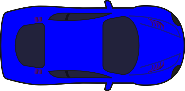 Car Clipart Top View (600x297), Png Download