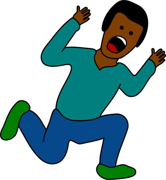 Little Boy Clipart Shocked - Homme Qui A Peur (552x596), Png Download