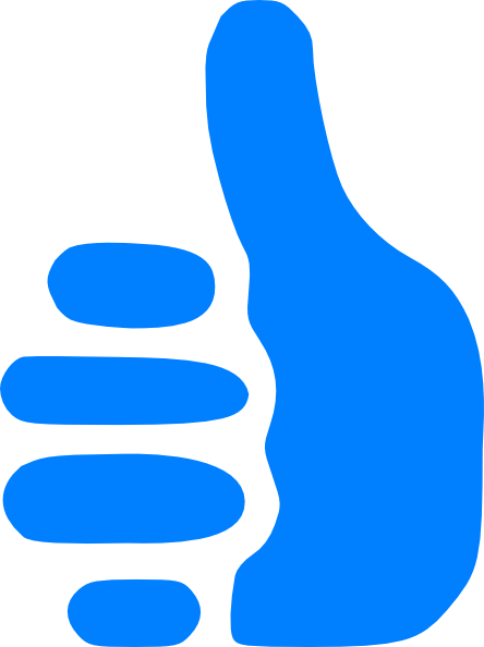Blue Thumbs Up Svg Clip Arts 444 X 594 Px (444x594), Png Download