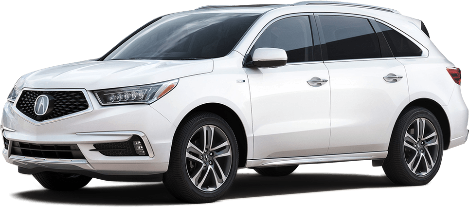 2017 Acura Mdx Sport Hybrid - Mercedes 7 Seater White (1000x474), Png Download