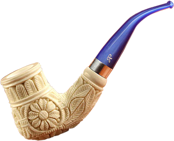 Pipe Blue Stem - Billiard Meerschaum 9mm Filter Pipes (600x487), Png Download