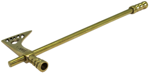 Genuine Brass Tomahawk Smoking Pipe - Brass (500x254), Png Download