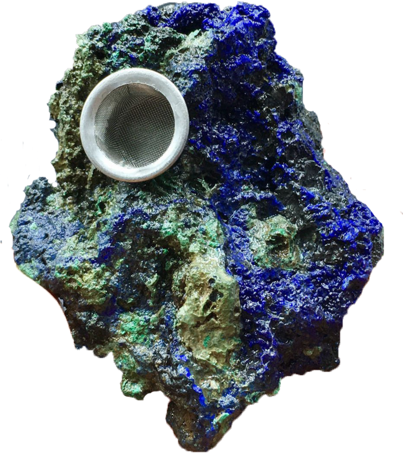 Blue Azurite Malachite Smoking Pipe - Blue (796x1024), Png Download